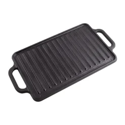 Plancha de hierro fundido reversible 21×33 cm, Negro