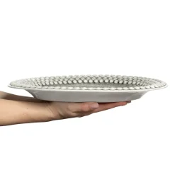 Plato Bubbles ovalado 35 cm, gris