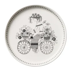 Plato Emilia Ø19 cm, Negro-blanco