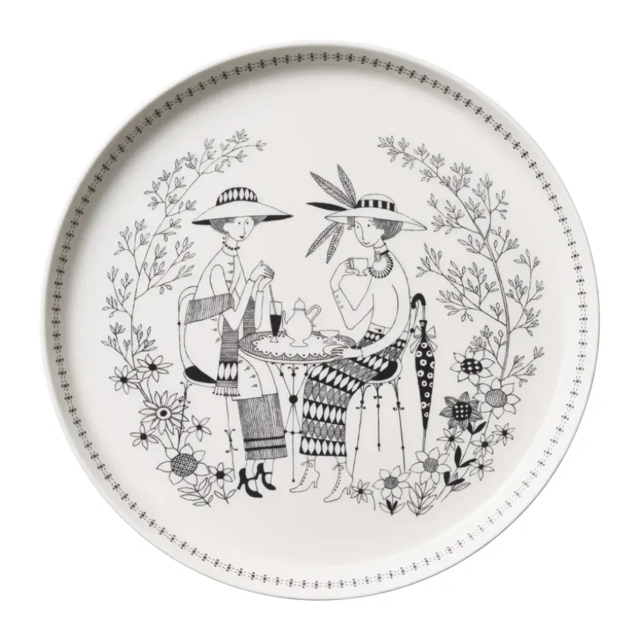 Plato Emilia Ø24 cm, Negro-blanco