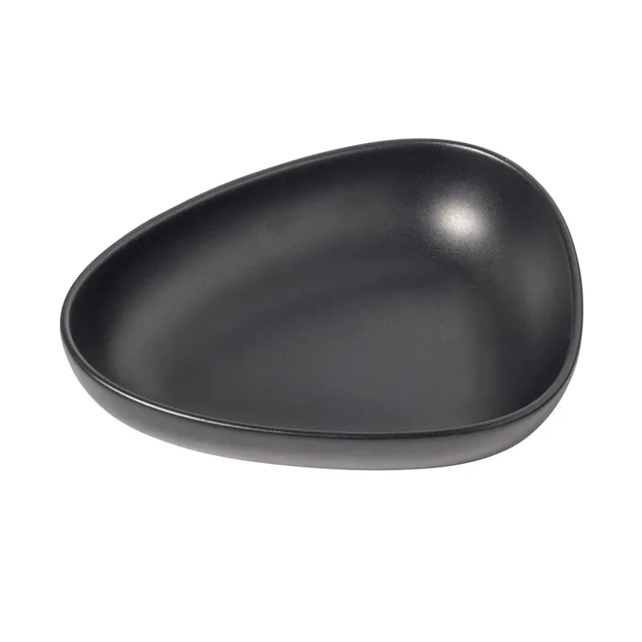 Plato hondo 1 Curve Stoneware 9x22 cm, Black