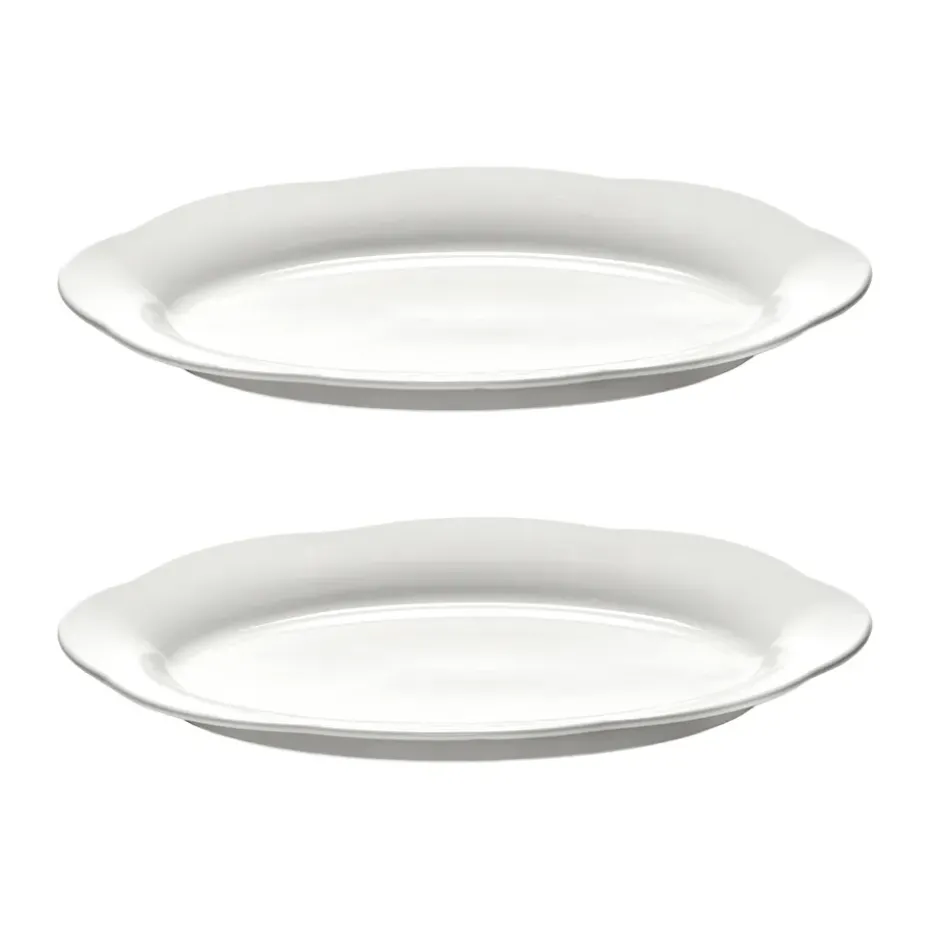 Plato hondo Silhouette oval L 21x30 cm set de 2, White