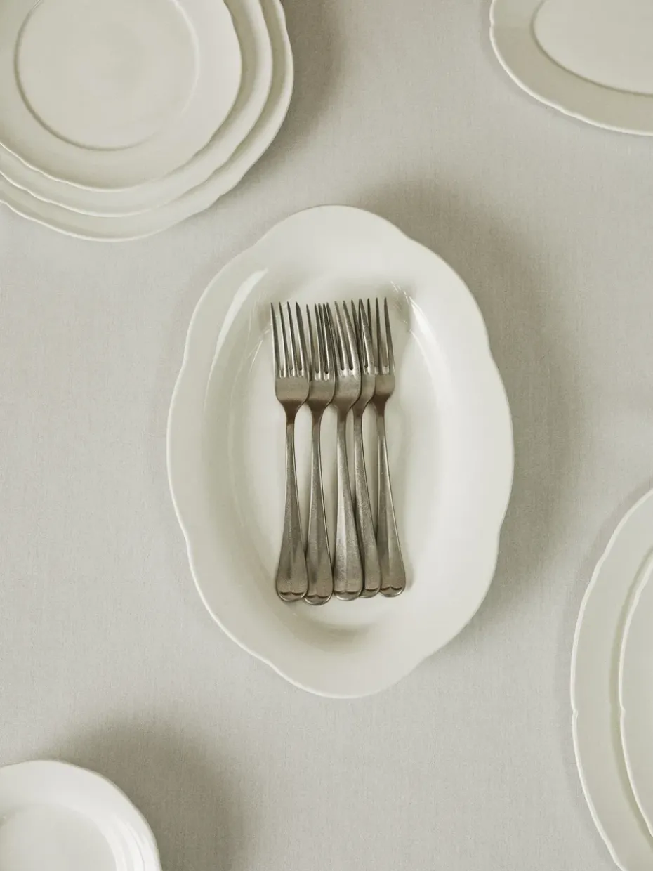 Plato hondo Silhouette oval L 21x30 cm set de 2, White