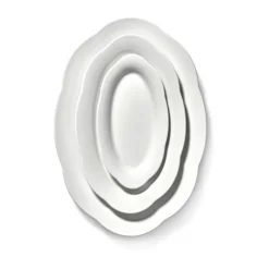 Plato hondo Silhouette oval L 21x30 cm set de 2, White