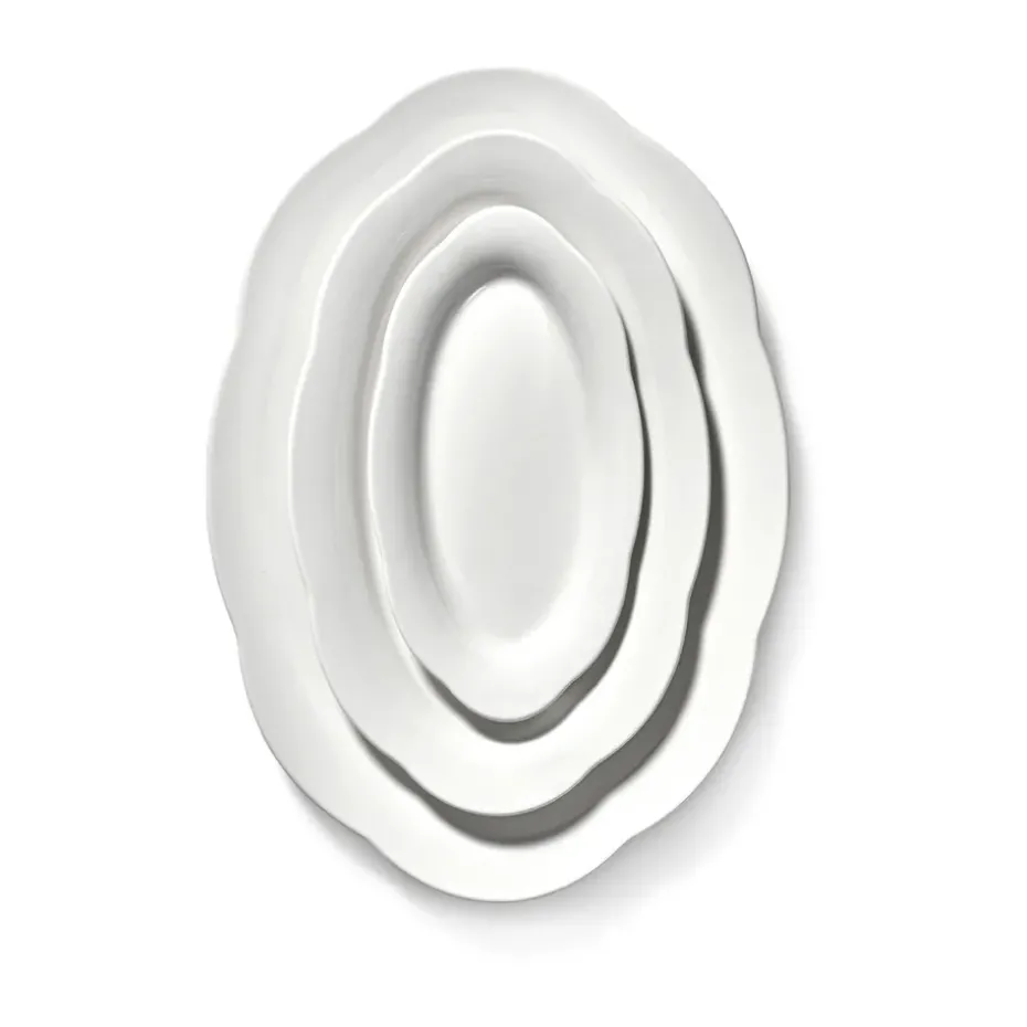 Plato hondo Silhouette oval L 21x30 cm set de 2, White