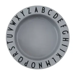Plato hondo Design Letters Eat&Learn, gris