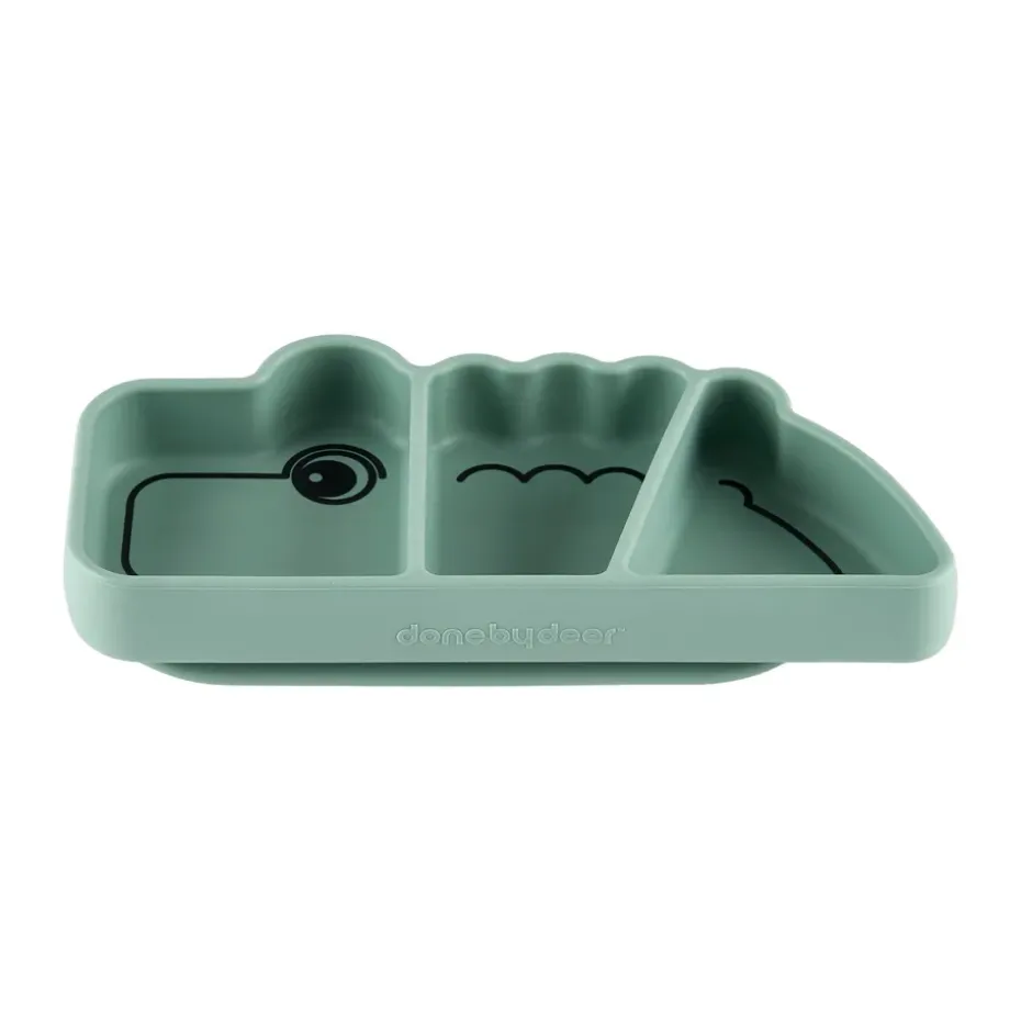 Plato infantil Croco Stick&Stay 9x21 cm, Green