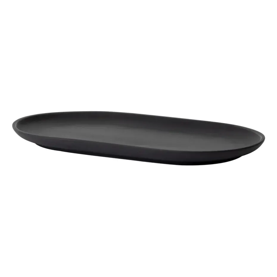 Plato ovalado Sand 12,5x20 cm, Black clay