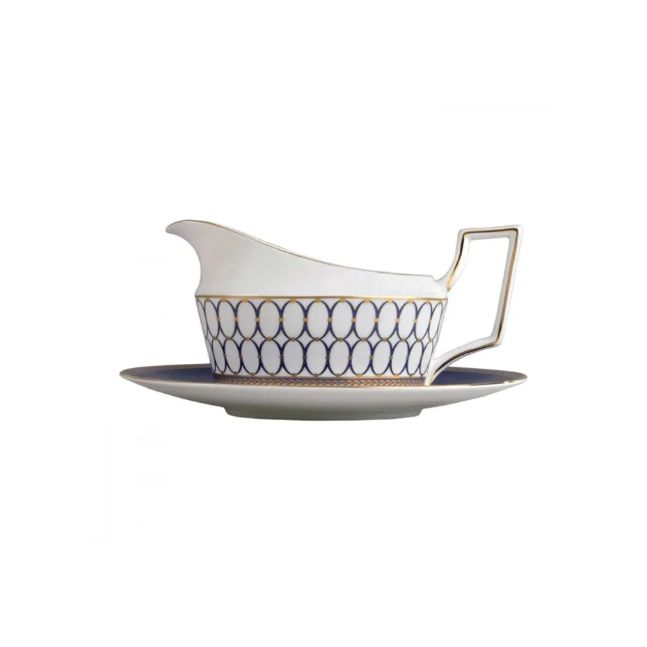 Plato para jarra para salsa Renaissance Gold, azul