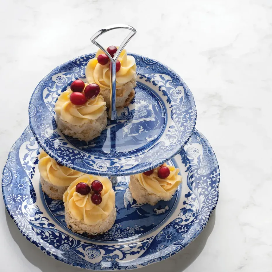 Plato para tarta Blue Italian, 2 pisos