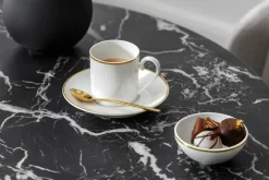 Plato para taza de café espresso Château Septfontaines Ø12,5 cm, Blanco-oro