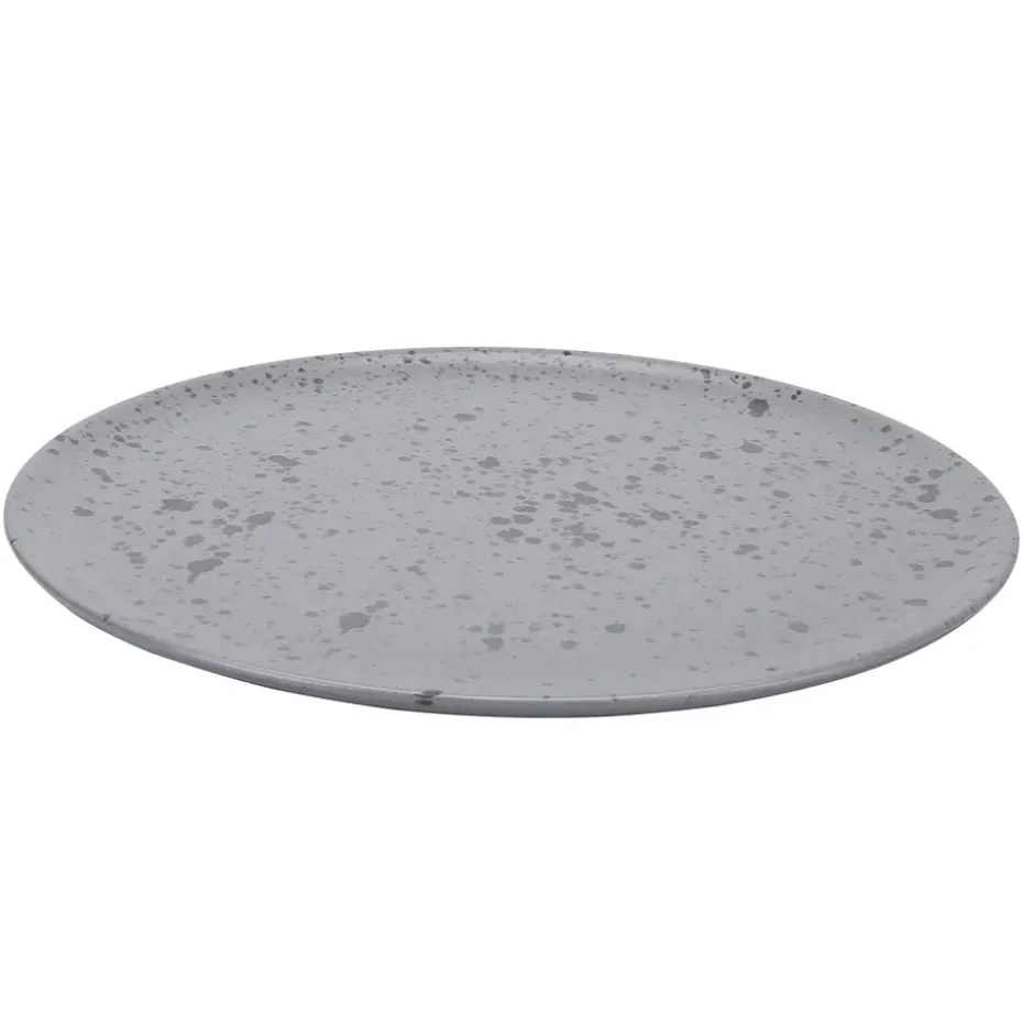 Plato Raw Ø28 cm, gris con puntos