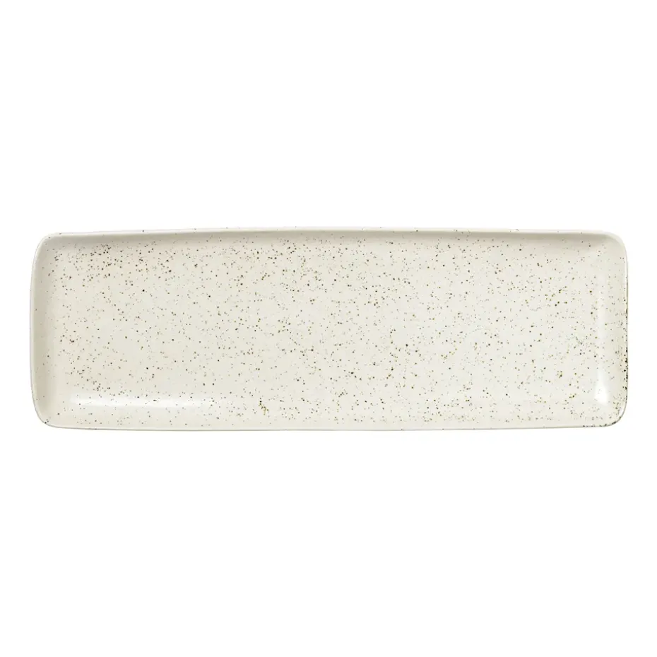 Plato rectangular Nordic Vanilla 12,5x35 cm, Cream with grains