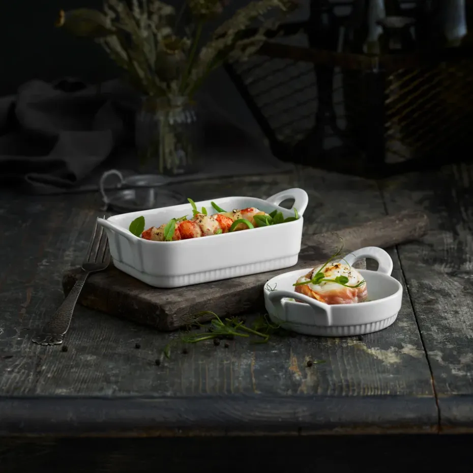 Plato redondo con asas Toulouse, blanco