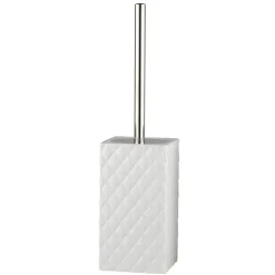 Portaescobillas baño Portia, blanco-plata
