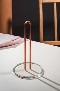 Portarollos de papel de cocina Loop 26 cm, Transparente-ámbar