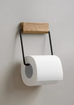 Portarrollos para papel higiénico Moebe, Roble-negro