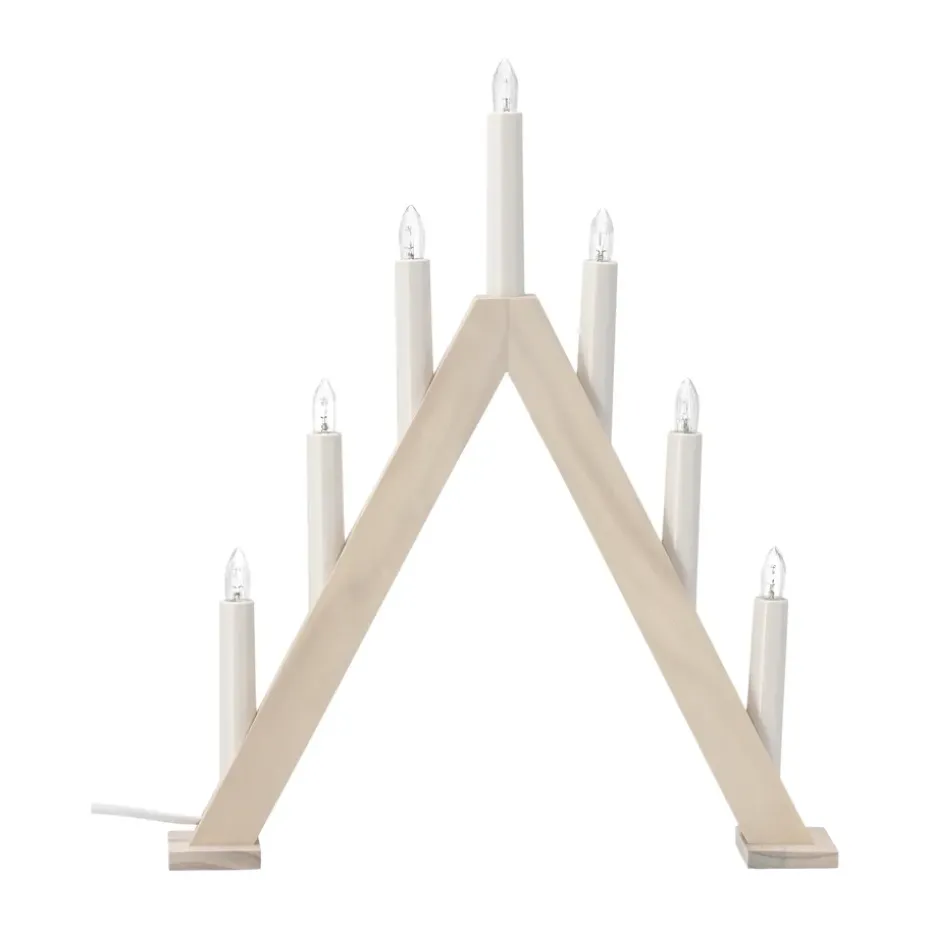 Portavelas de Adviento Nord 40 cm, Blanqueado