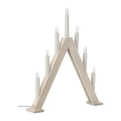 Portavelas de Adviento Nord 40 cm, Blanqueado