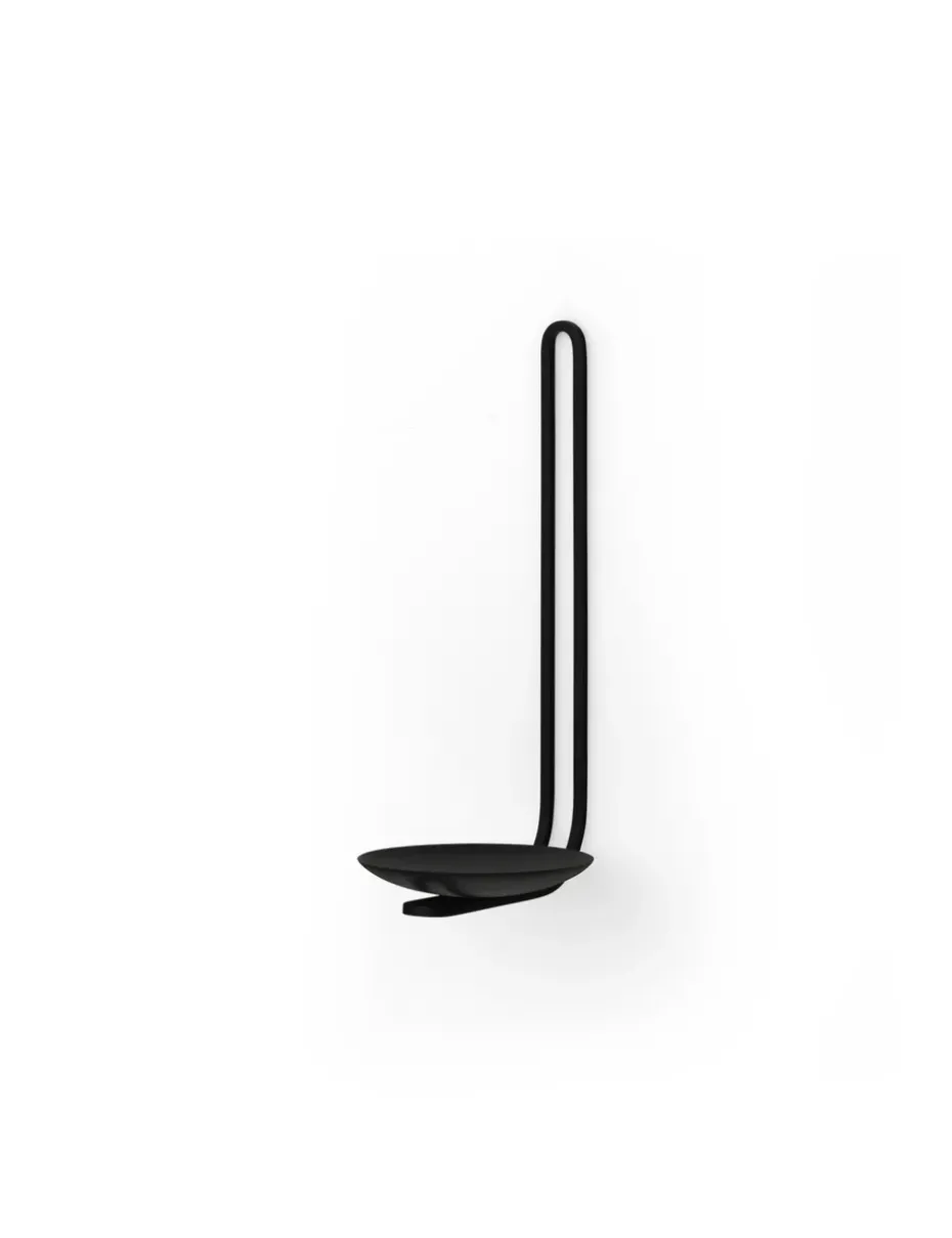 Portavelas de pared Clip 20 cm, Negro