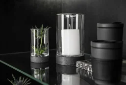 Portavelas Manufacture Rock Home Hurricane L, Negro