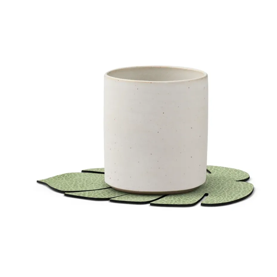 Posavasos Monstera Leaf Hippo, verde oliva