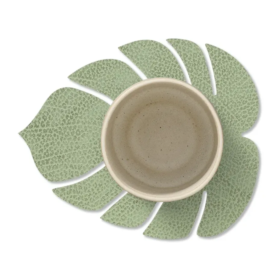 Posavasos Monstera Leaf Hippo, verde oliva