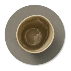 Posavasos Nupo circle reversible, Linen-Flint Grey