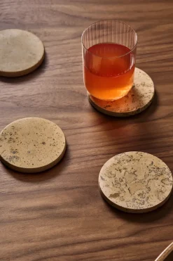 Posavasos Ridge Ø10 cm 4-pack, Mármol