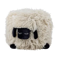 Puf de lana Dolly 50x45 cm, Blanco