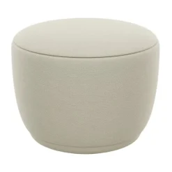 Puf Kuon Ø48x45 cm, Boucla beige