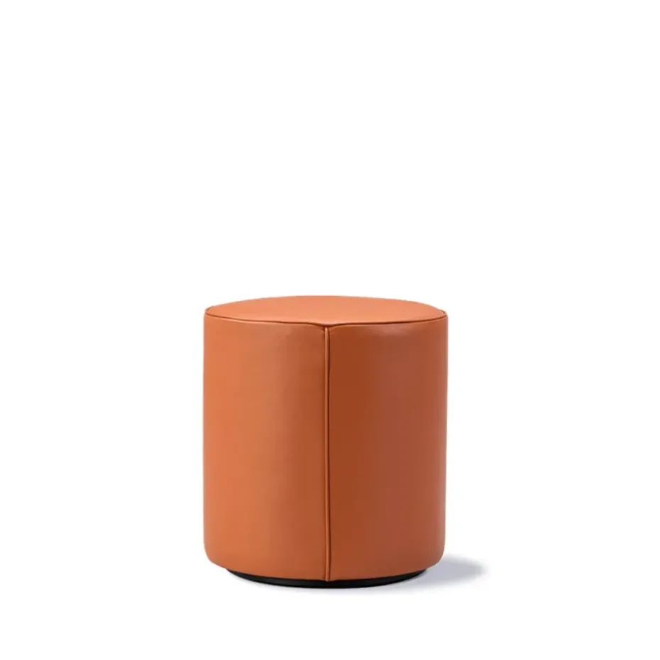 Puf Mono , Cuero omni 307 cognac - Ø39 cm