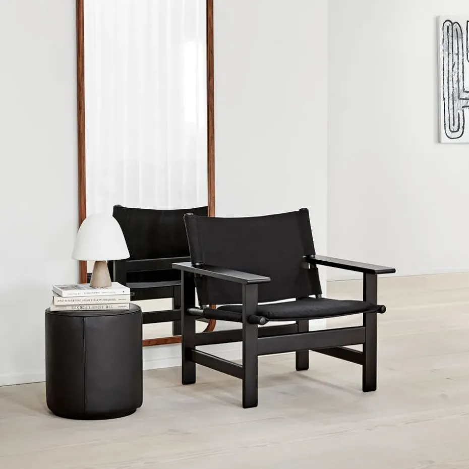 Puf Mono , Cuero omni 307 cognac - Ø39 cm