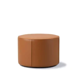 Puf Mono , Cuero omni 307 cognac - Ø55 cm