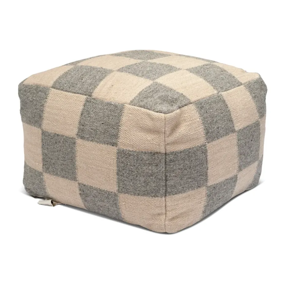 Puf Square 50x50 cm, Gris-natural