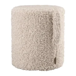Puff de asiento Teddy, Moonbeam, Ø35 × 40 cm