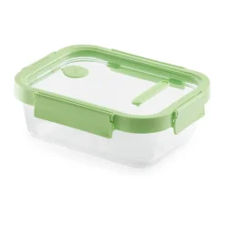 Recipiente hermético de vidrio Lékué rectangular 640 ml, Verde