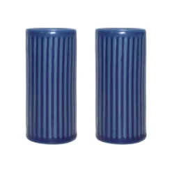 Salero y pimentero Groovy, Blue stoneware