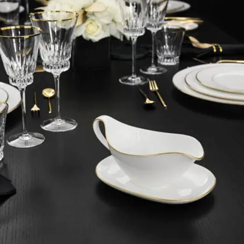 Salsera sin plato Anmut Gold, blanco