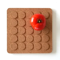 Salvamanteles cuadrado Dots 20x20 cm, Marrón