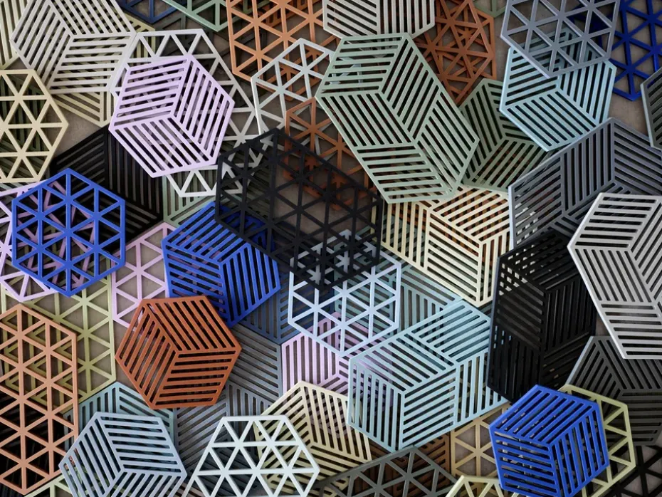 Salvamanteles Hexagon grande, Black