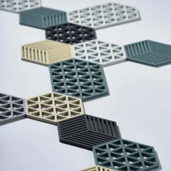 Salvamanteles Hexagon, negro