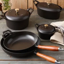 Sartén con mango de madera Vintage Ø24 cm, negro