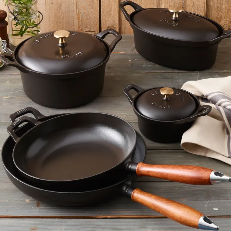 Sartén con mango de madera Vintage Ø24 cm, negro