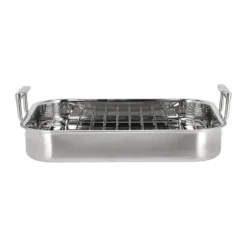 Sartén de horno Somme con rejilla 32x26,5x5,5 cm, Acero inoxidable