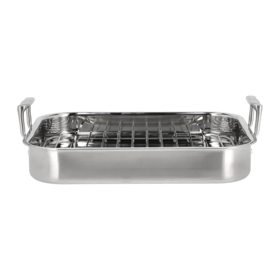Sartén de horno Somme con rejilla 32x26,5x5,5 cm, Acero inoxidable