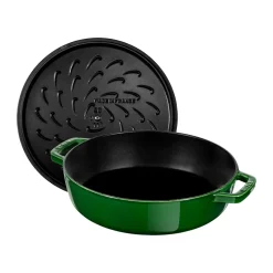 Sartén para saltear Staub Chistera de hierro fundido Ø24 cm, Verde albahaca