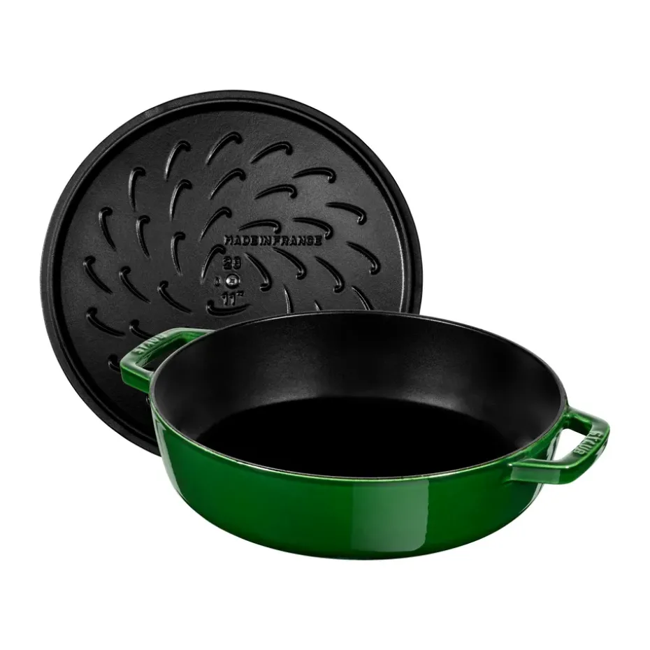 Sartén para saltear Staub Chistera de hierro fundido Ø24 cm, Verde albahaca