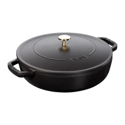 Sartén para saltear Staub Chistera de hierro fundido Ø24 cm, Negro
