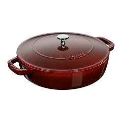 Sartén para saltear Staub Chistera de hierro fundido Ø28 cm, Rojo granadina
